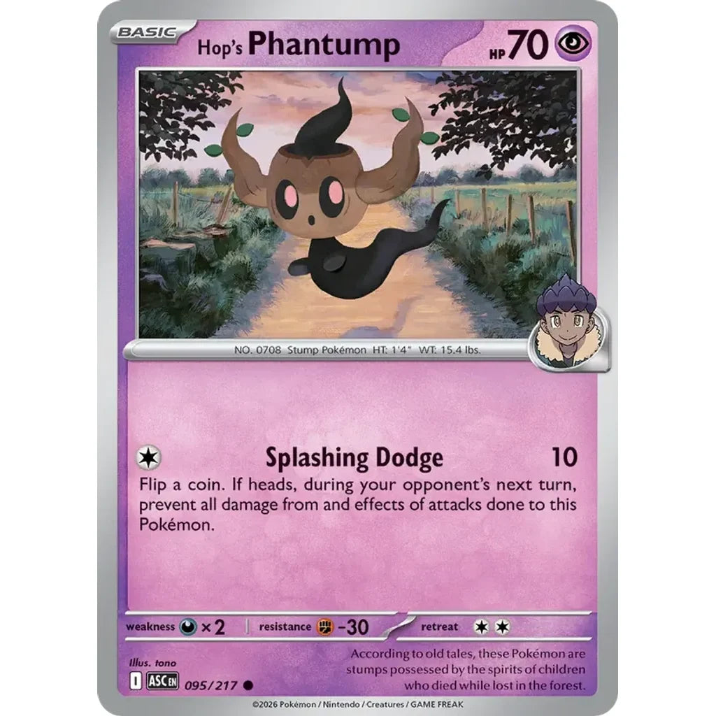 Hop's Phantump 095/217 Common ME: Ascended Heroes Pokemon Lightly Played (LP) przód