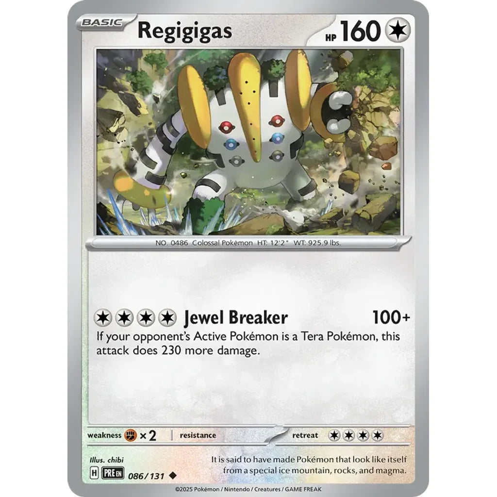 Regigigas 086/131 Uncommon SV: Prismatic Evolutions Pokemon Near Mint (NM) przód