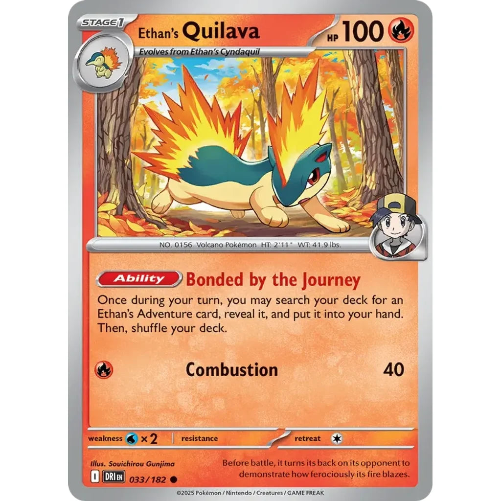 Ethan's Quilava 033/182 Common Destined Rivals Pokemon Near Mint (NM) przód