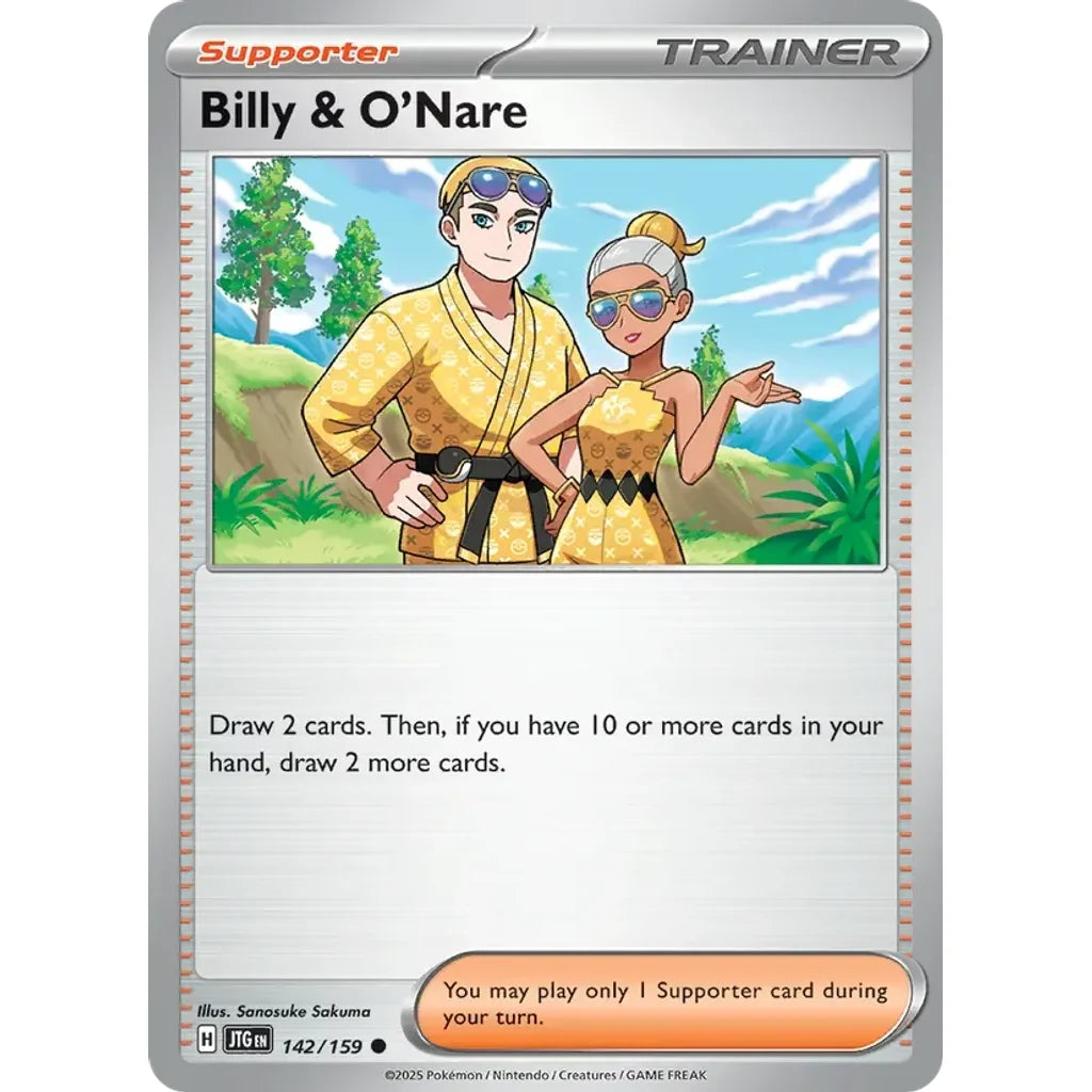 Billy &amp; O'Nare 142/159 Common Journey Together Pokemon Reverse Holo Near Mint (NM) przód