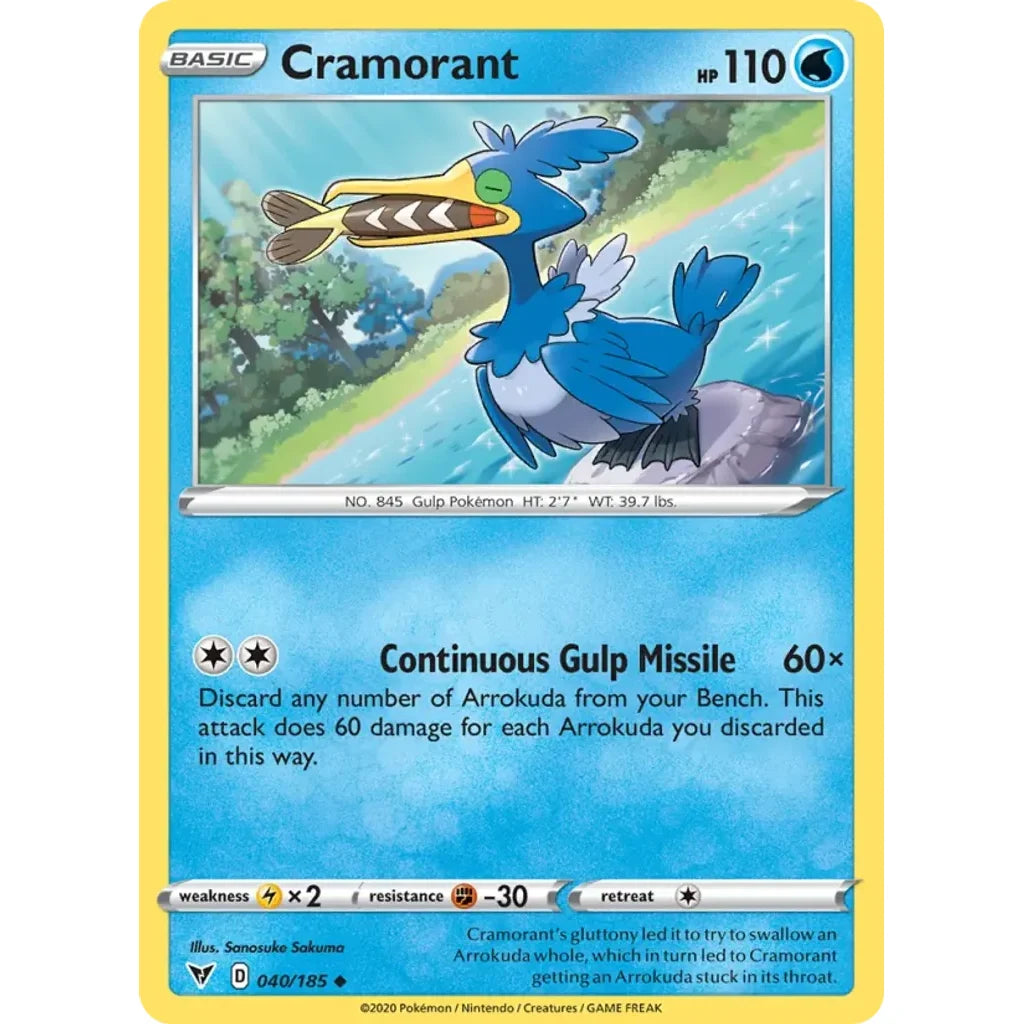 Cramorant 040/185 Uncommon Vivid Voltage Pokemon Near Mint (NM) przód