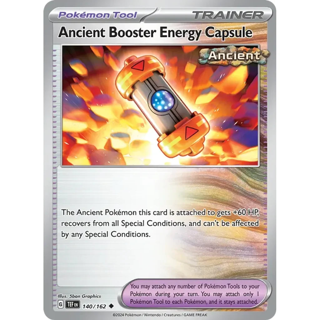 Ancient Booster Energy Capsule 140/162 Uncommon Temporal Forces Pokemon Near Mint (NM) przód