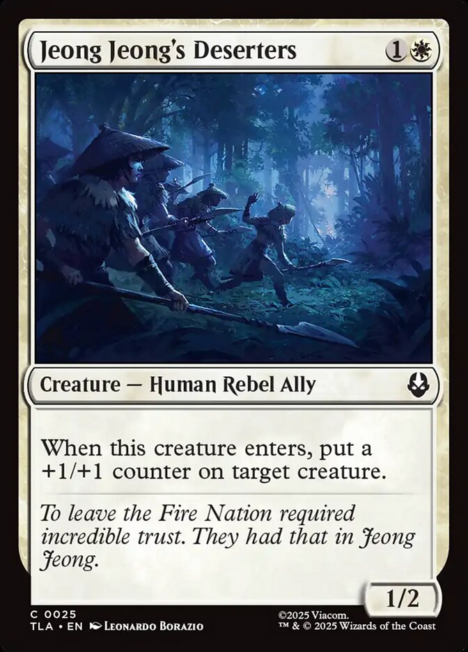 Jeong Jeong's Deserters 25 Avatar: The Last Airbender Magic: The Gathering Near Mint (NM) przód