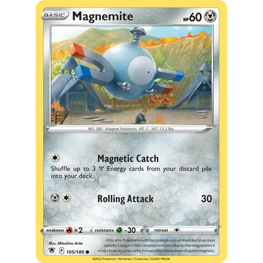 Magnemite 105/189 Common Astral Radiance Pokemon Lightly Played (LP) przód