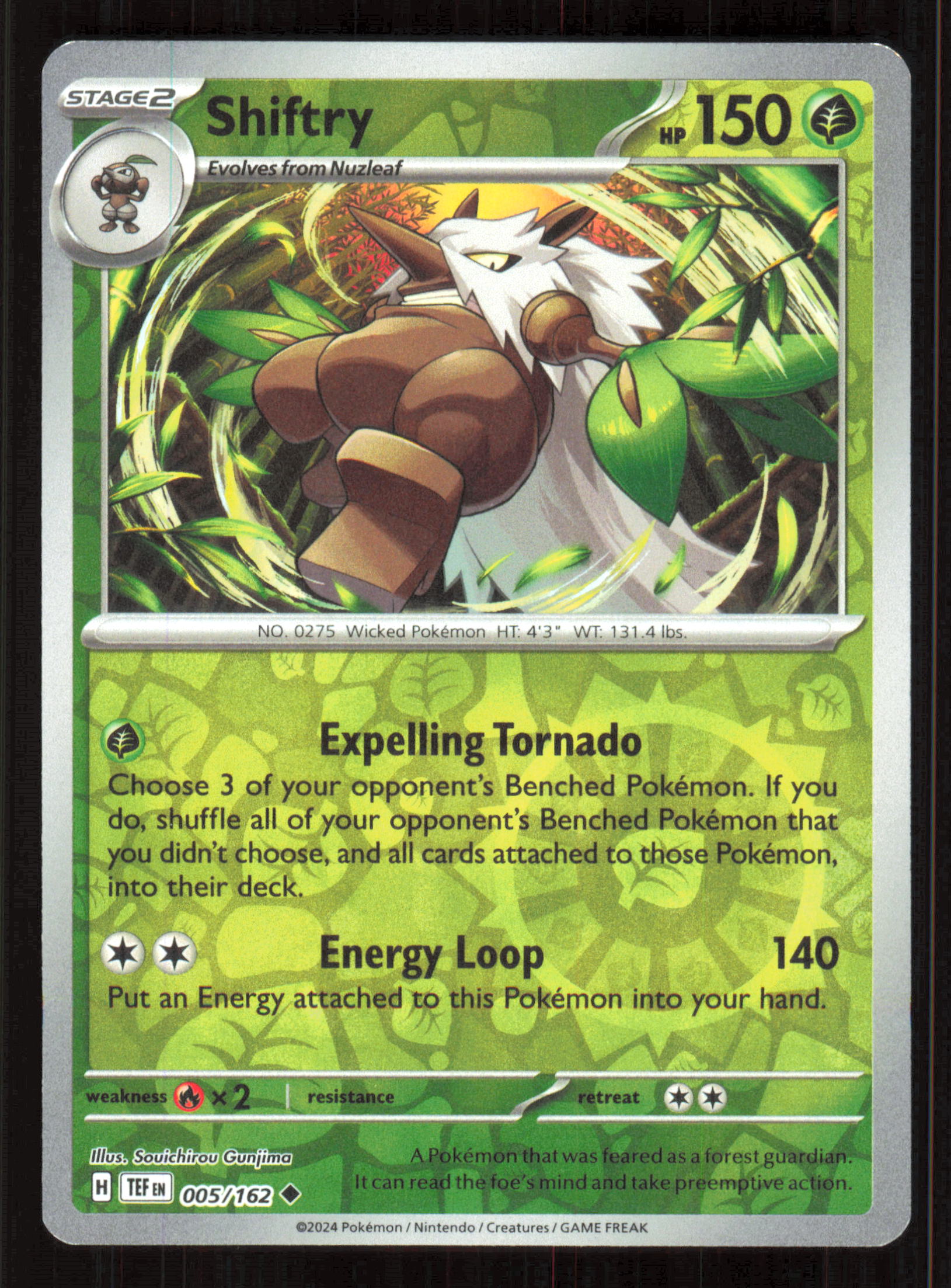 Shiftry - Uncommon SV05: Temporal Forces 005/162 Near Mint (NM) przód
