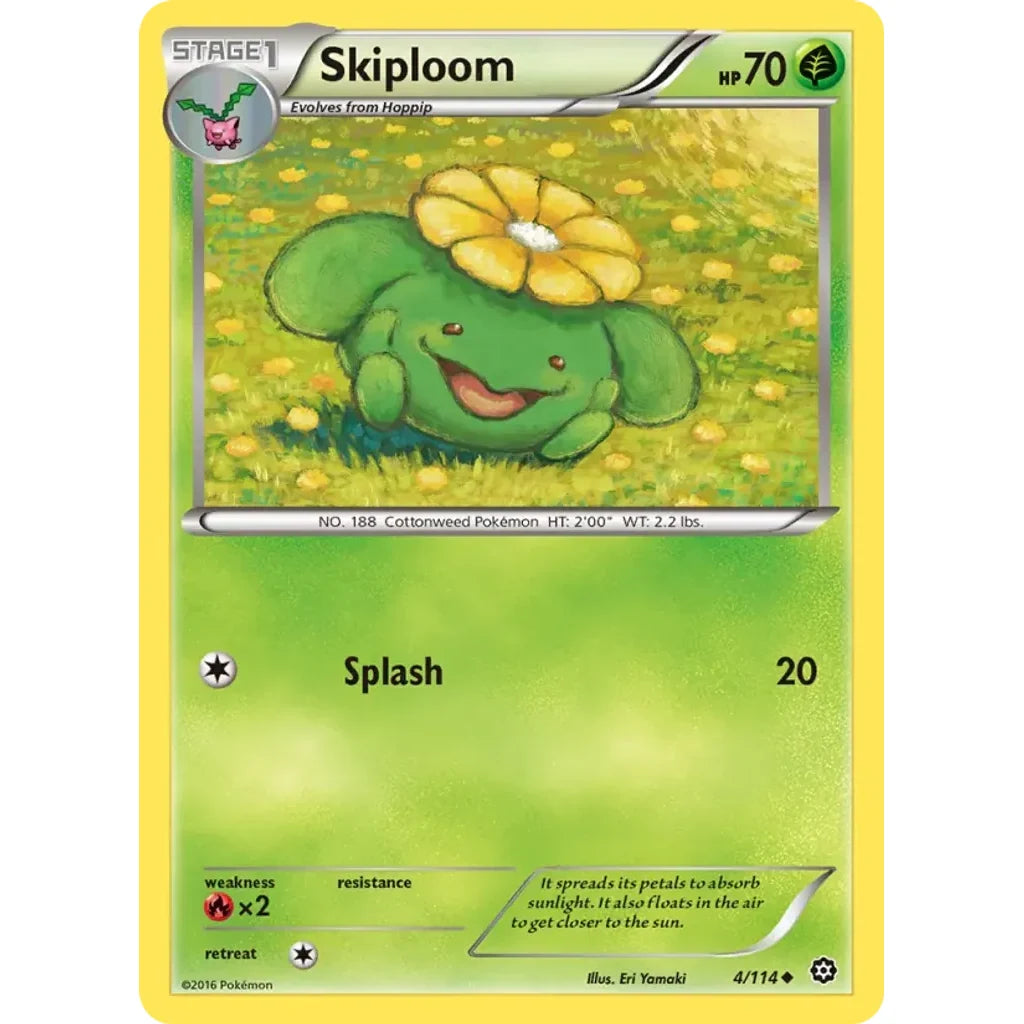 Skiploom 4/114 Uncommon Steam Siege Pokemon Lightly Played (LP) przód
