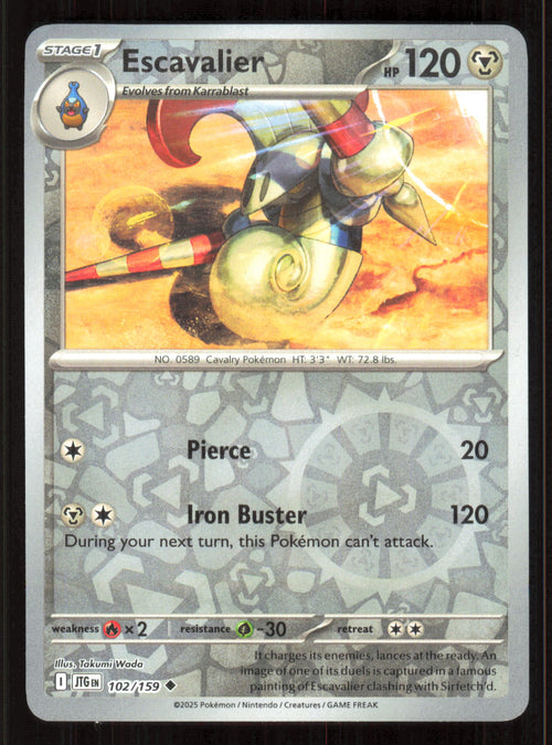Escavalier Uncommon SV09: Journey Together 102/159 Near Mint (NM) przód