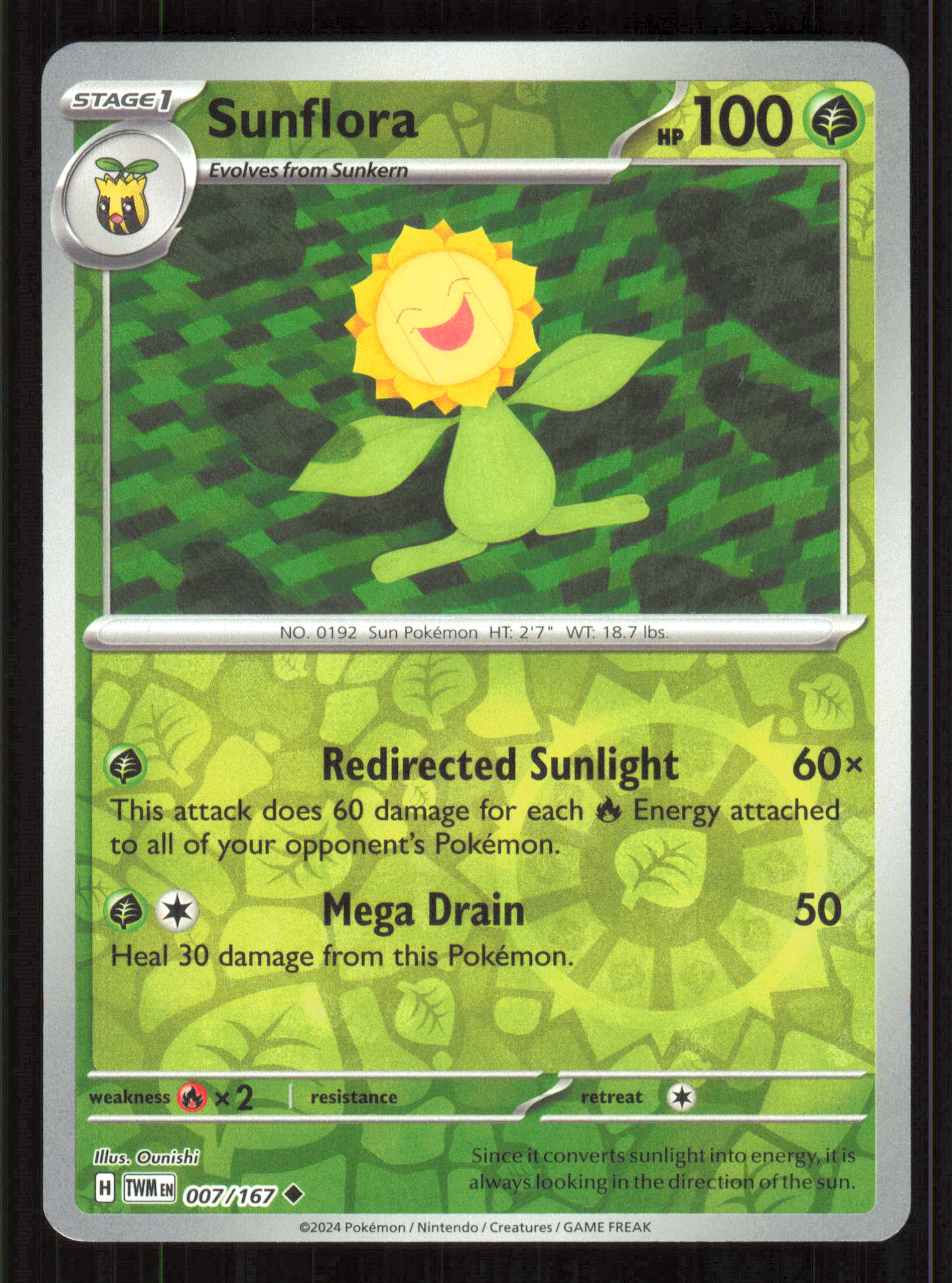 Sunflora - Uncommon SV06: Twilight Masquerade 007/167 Near Mint (NM) — przód