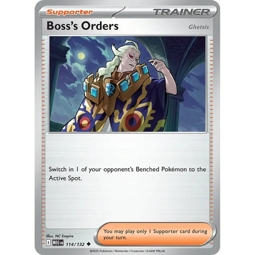 Boss's Orders 114/132 Uncommon Mega Evolution Pokemon Reverse Holo Near Mint (NM) przód