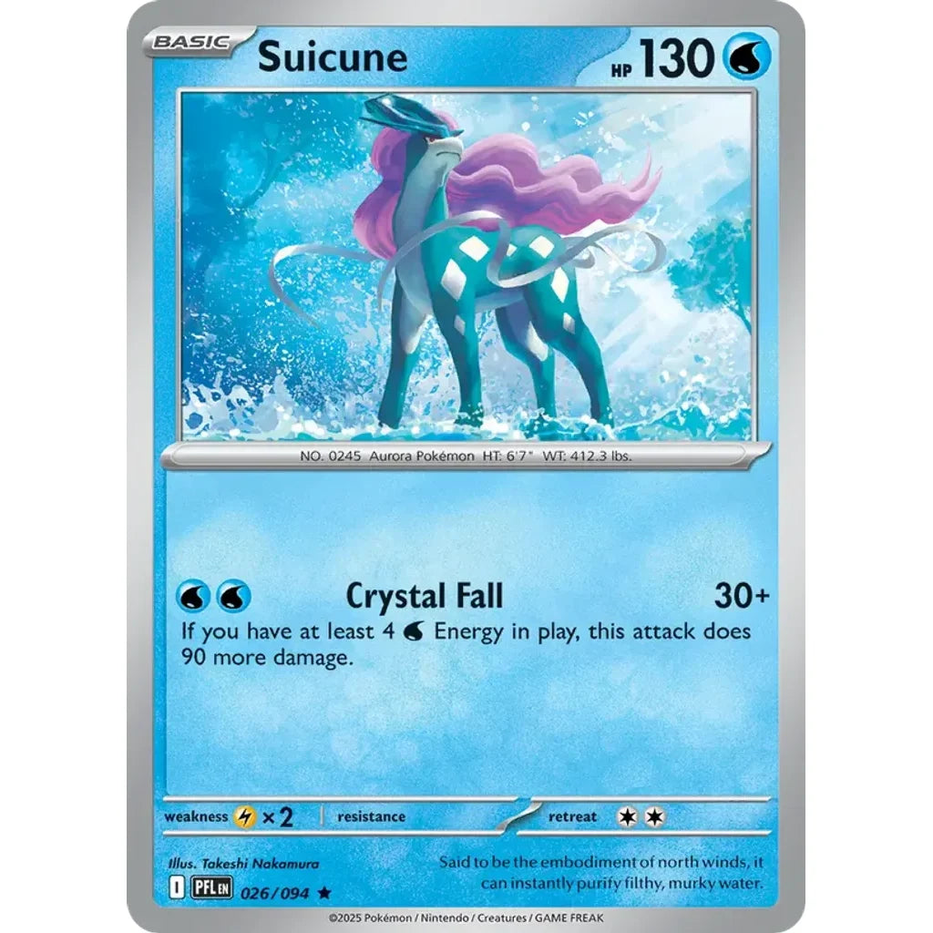Suicune 026/094 Rare Phantasmal Flames Pokemon Holo Near Mint (NM) przód
