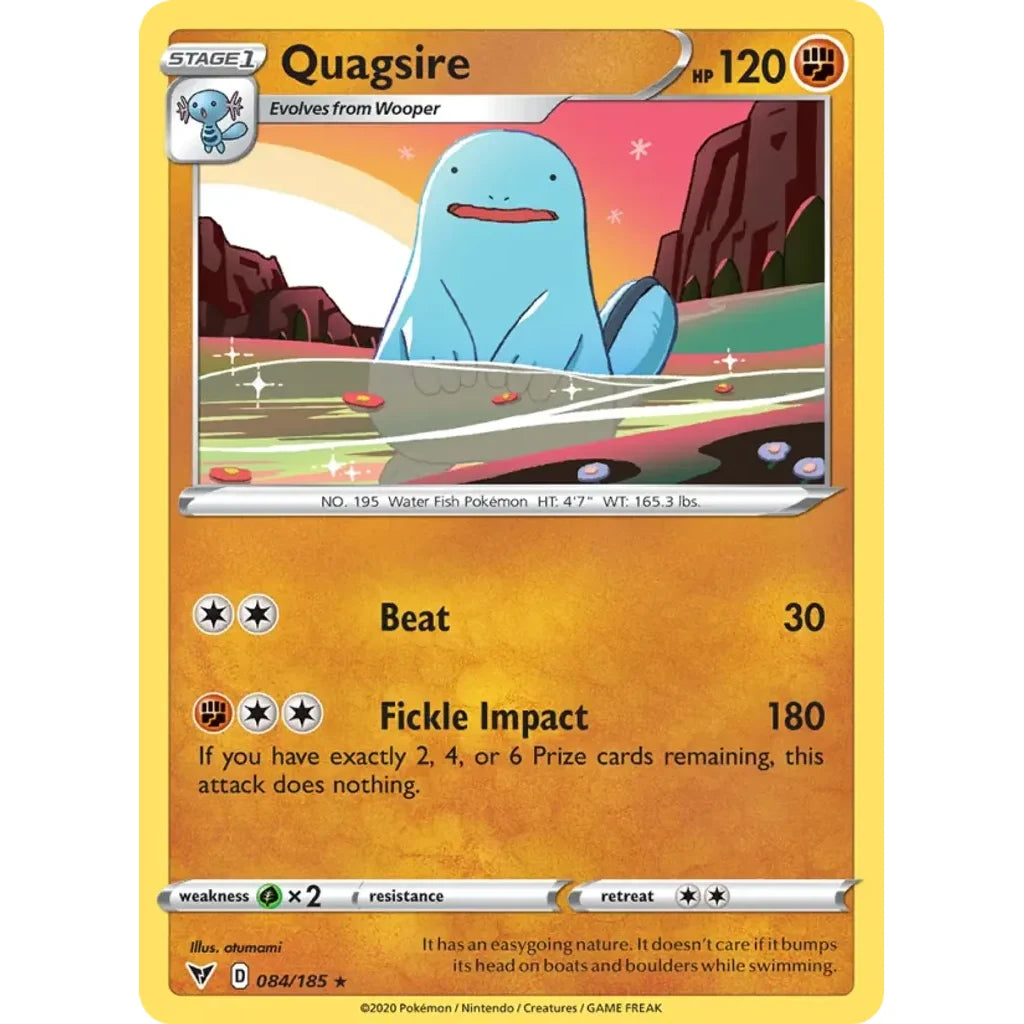 Quagsire 084/185 Rare Vivid Voltage Pokemon Near Mint (NM) przód
