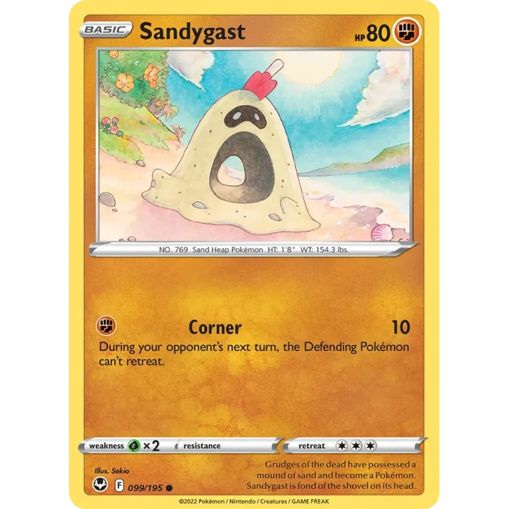 Sandygast 099/195 Common Silver Tempest Pokemon Lightly Played (LP) przód