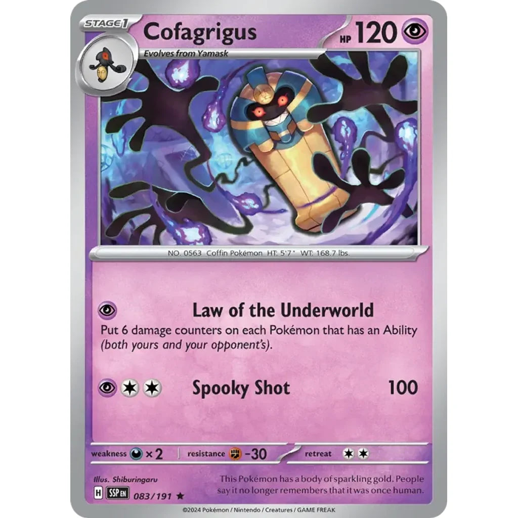 Cofagrigus 083/191 Rare Surging Sparks Pokemon Holo Near Mint (NM) przód