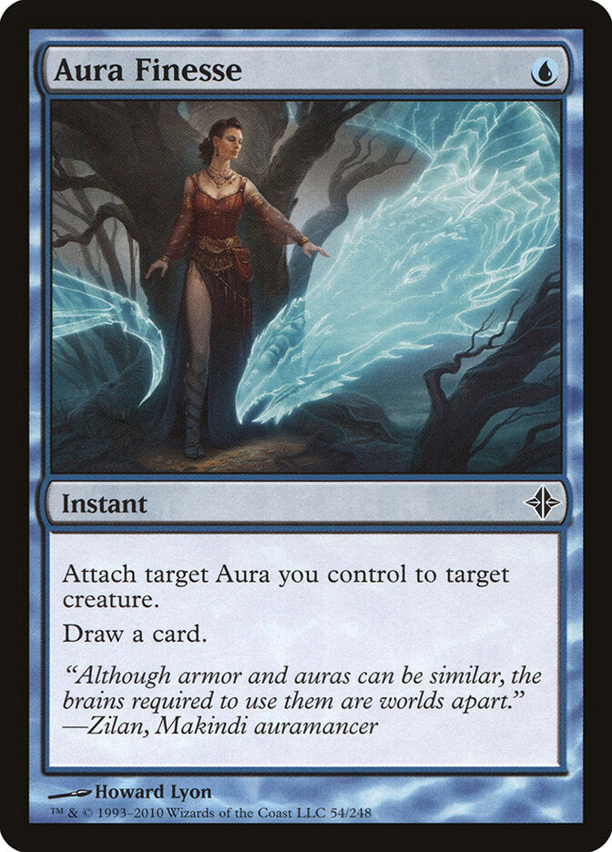 Aura Finesse 54 Common Rise of the Eldrazi Magic: The Gathering Foil Lightly Played (LP) przód