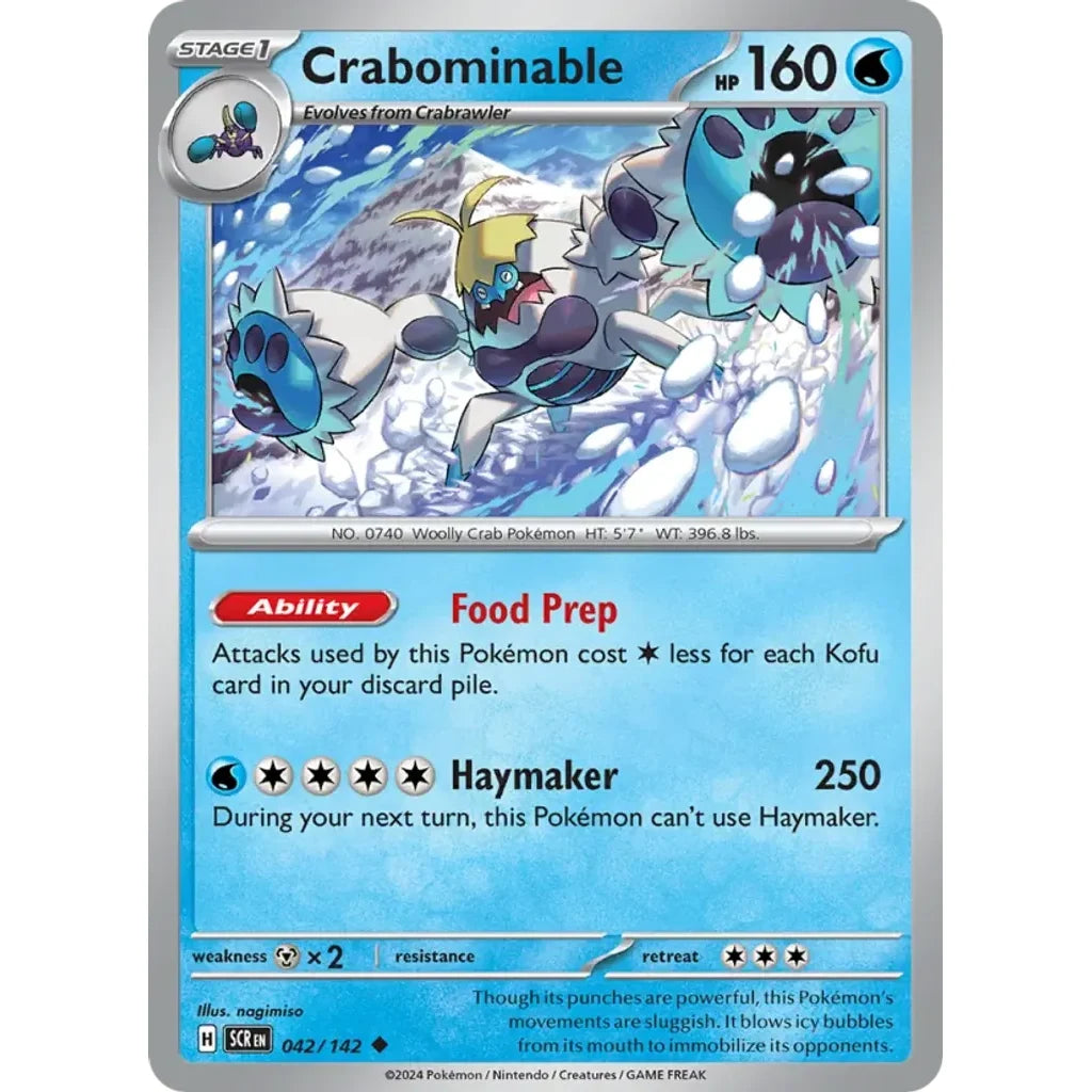 Crabominable 42/142 Uncommon Stellar Crown Pokemon Near Mint (NM) przód