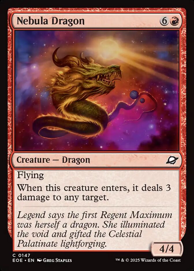 Nebula Dragon 147 Common Edge of Eternities Magic: The Gathering Near Mint (NM) przód