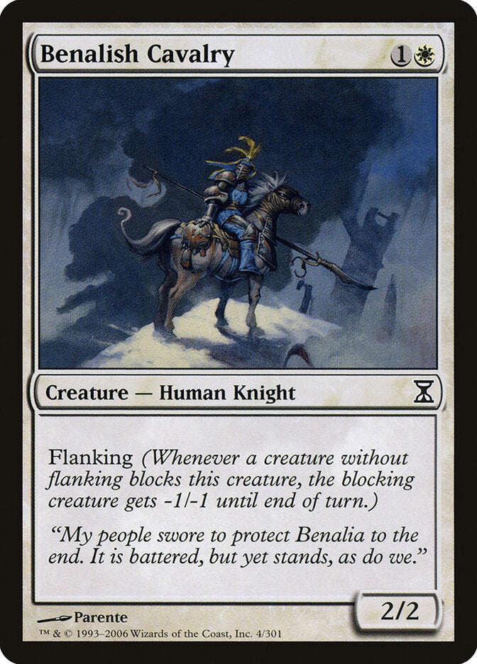 Benalish Cavalry 4 Common Time Spiral Magic: The Gathering Lightly Played (LP) przód