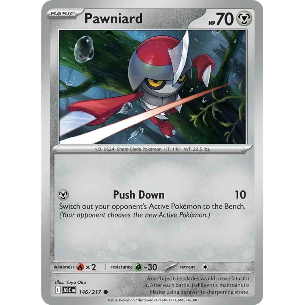Pawniard 146/217 Common ME: Ascended Heroes Pokemon Lightly Played (LP) przód