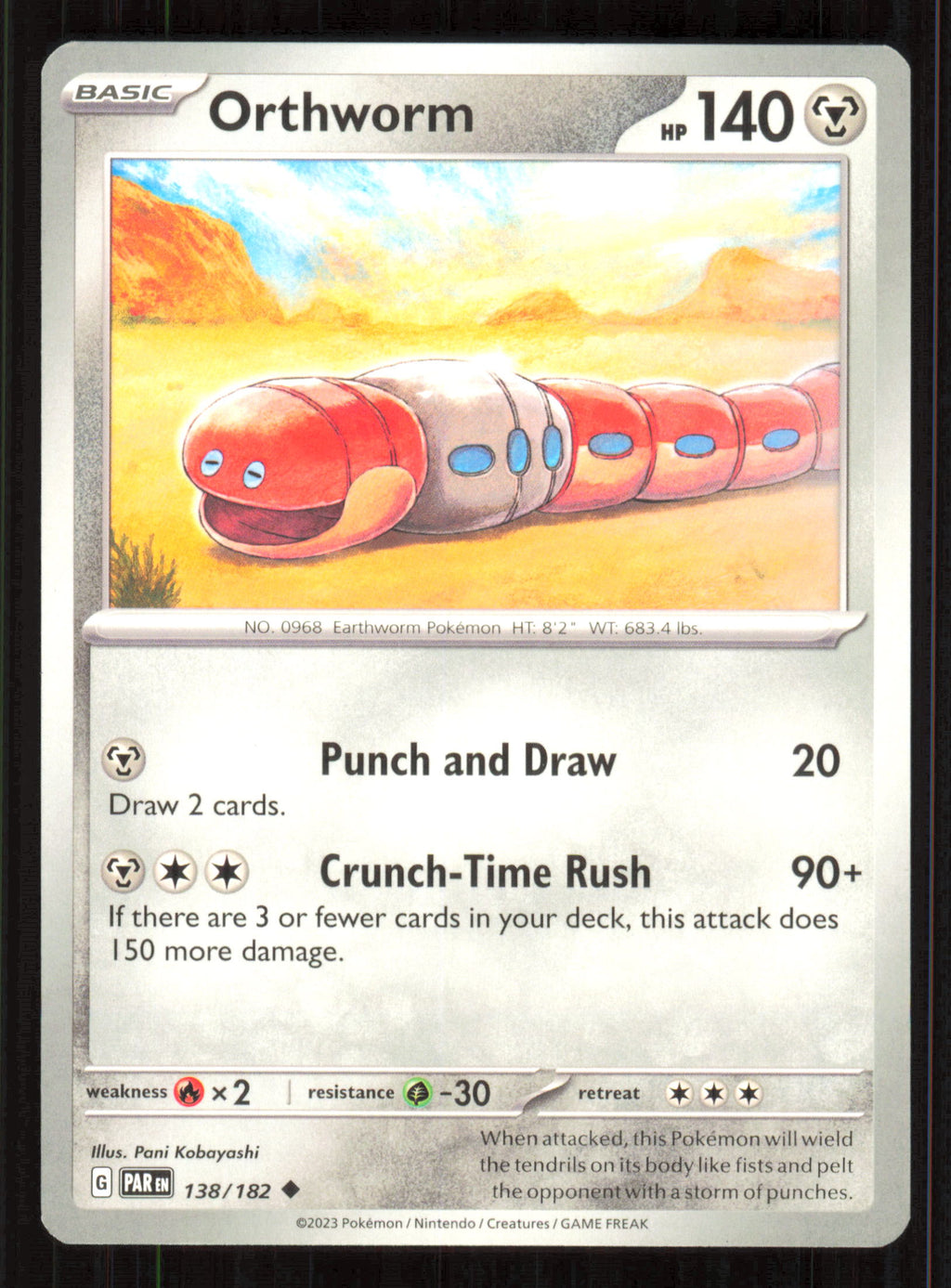 Orthworm Uncommon SV04: Paradox Rift 138/182 Near Mint (NM) — przód