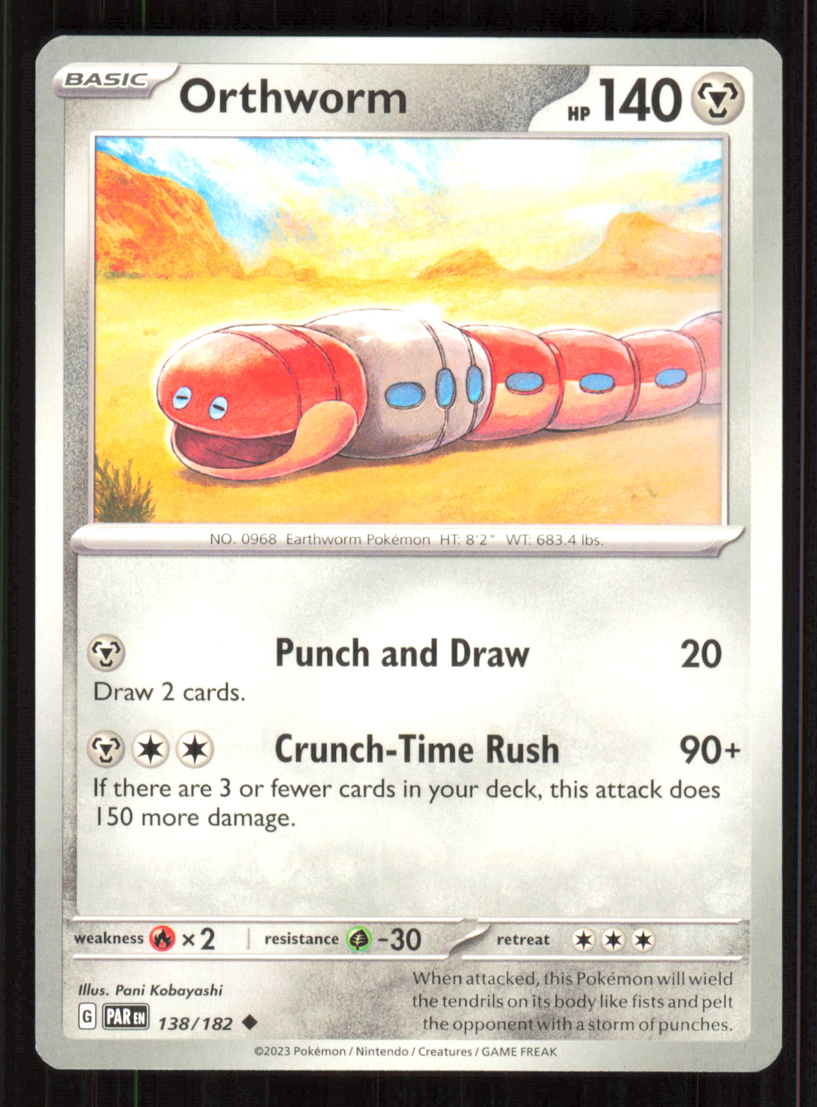 Orthworm Uncommon SV04: Paradox Rift 138/182 Near Mint (NM) — przód