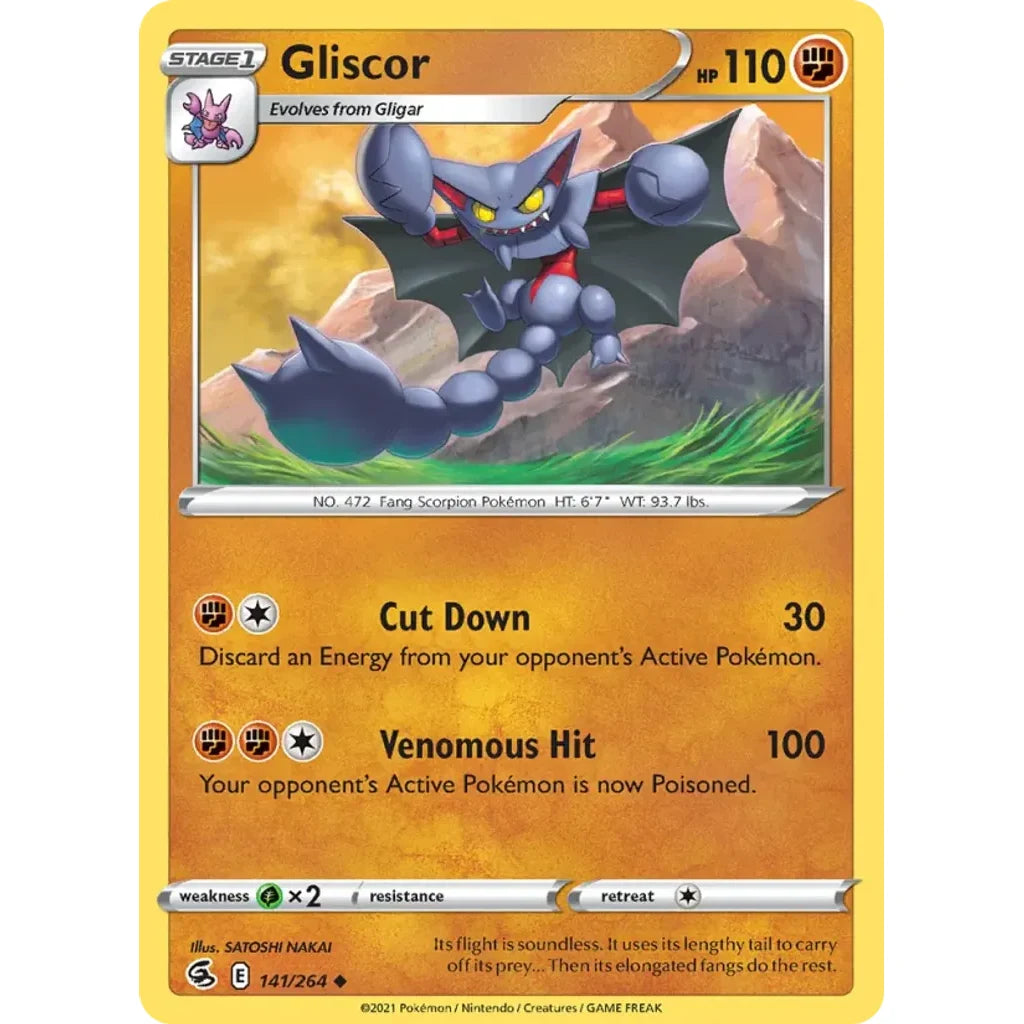 Gliscor 141/264 Uncommon Fusion Strike Pokemon Lightly Played (LP) przód