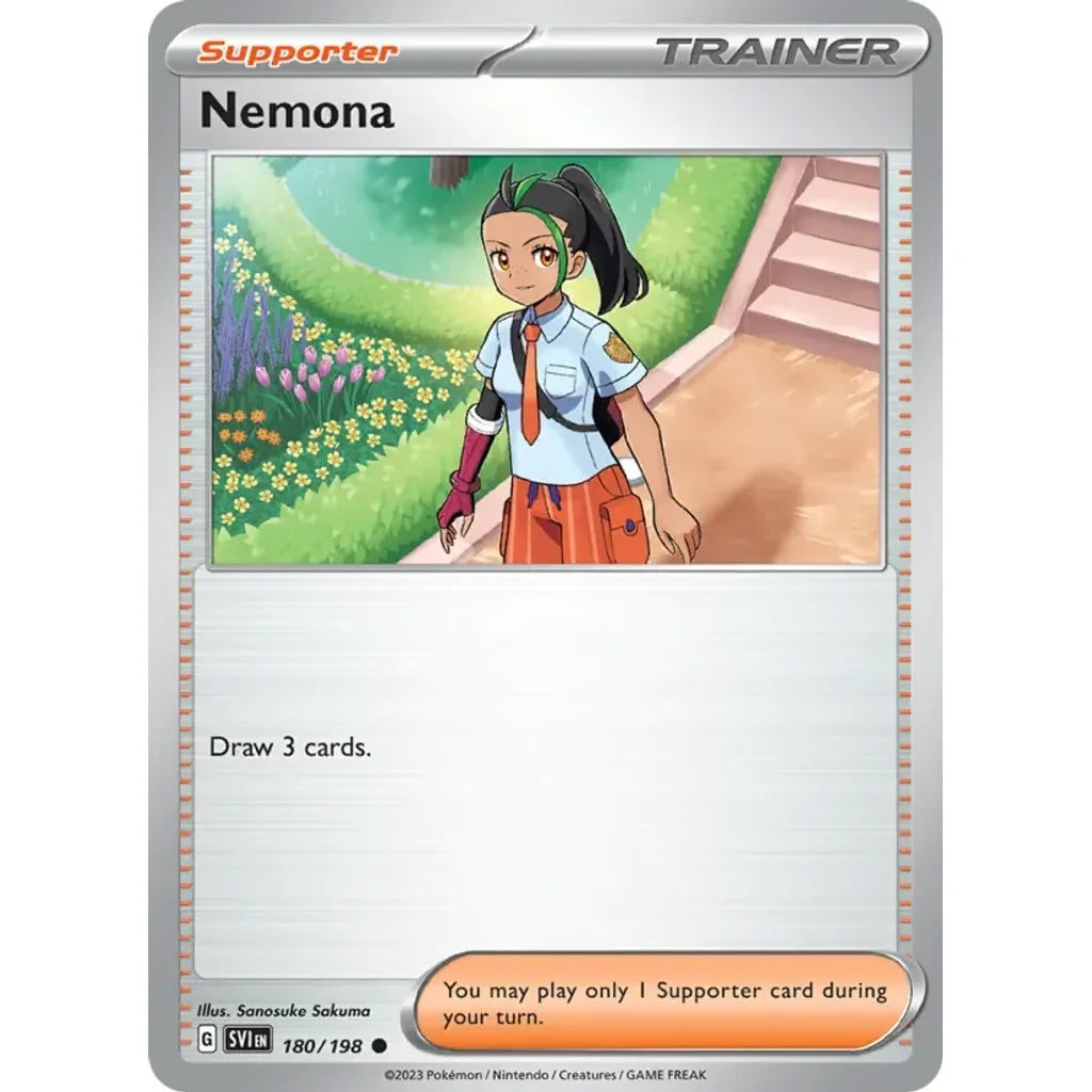 Nemona 180/198 Common Scarlet &amp; Violet Pokemon Near Mint (NM) przód