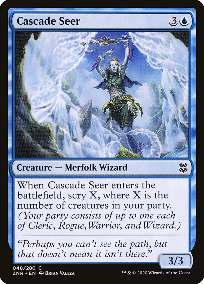 Cascade Seer 48 Common Zendikar Rising Magic: The Gathering Near Mint (NM) przód