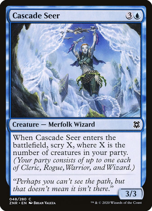 Cascade Seer 48 Common Zendikar Rising Magic: The Gathering Near Mint (NM) przód