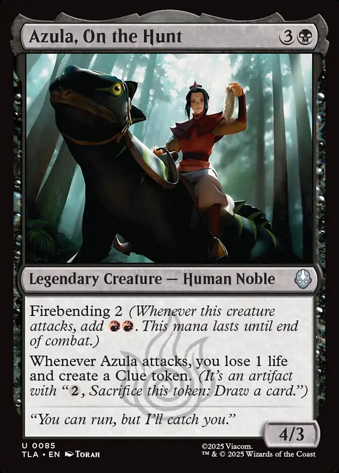 Azula, On the Hunt 85 Uncommon Avatar: The Last Airbender Magic: The Gathering Near Mint (NM) przód