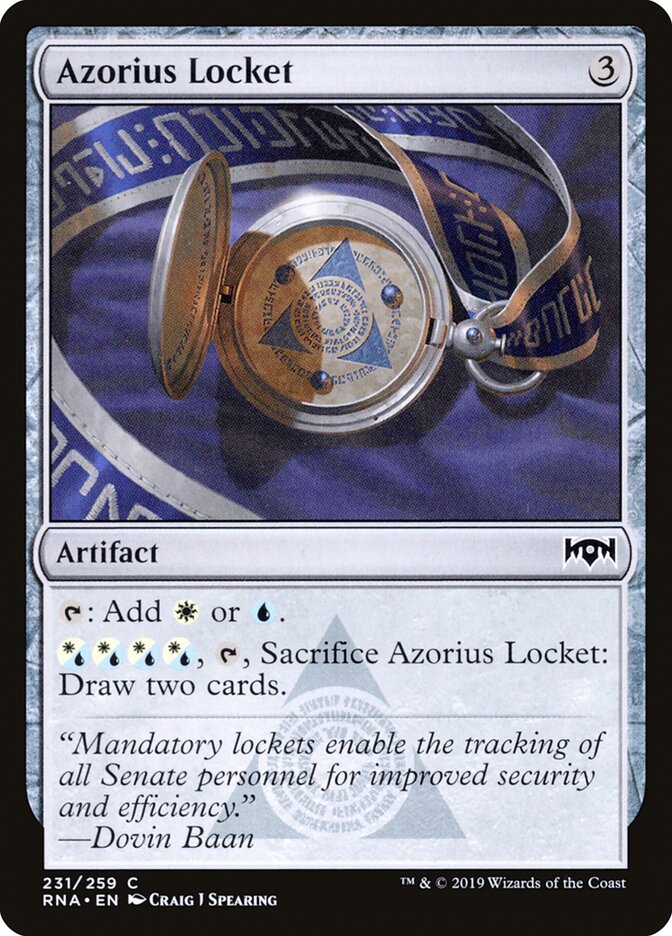 Azorius Locket 231 Common Ravnica Allegiance Magic: The Gathering Near Mint (NM) przód