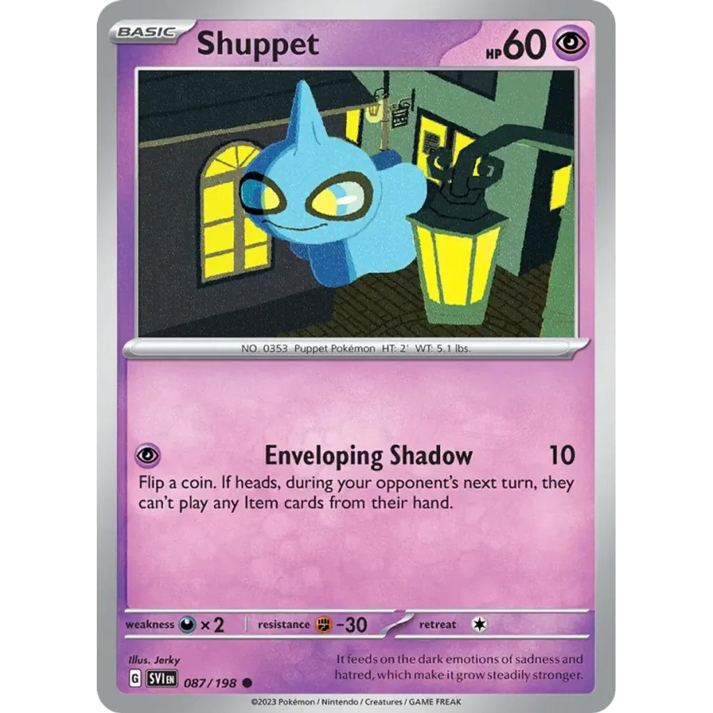 Shuppet 087/198 Common Scarlet &amp; Violet Pokemon Near Mint (NM) przód