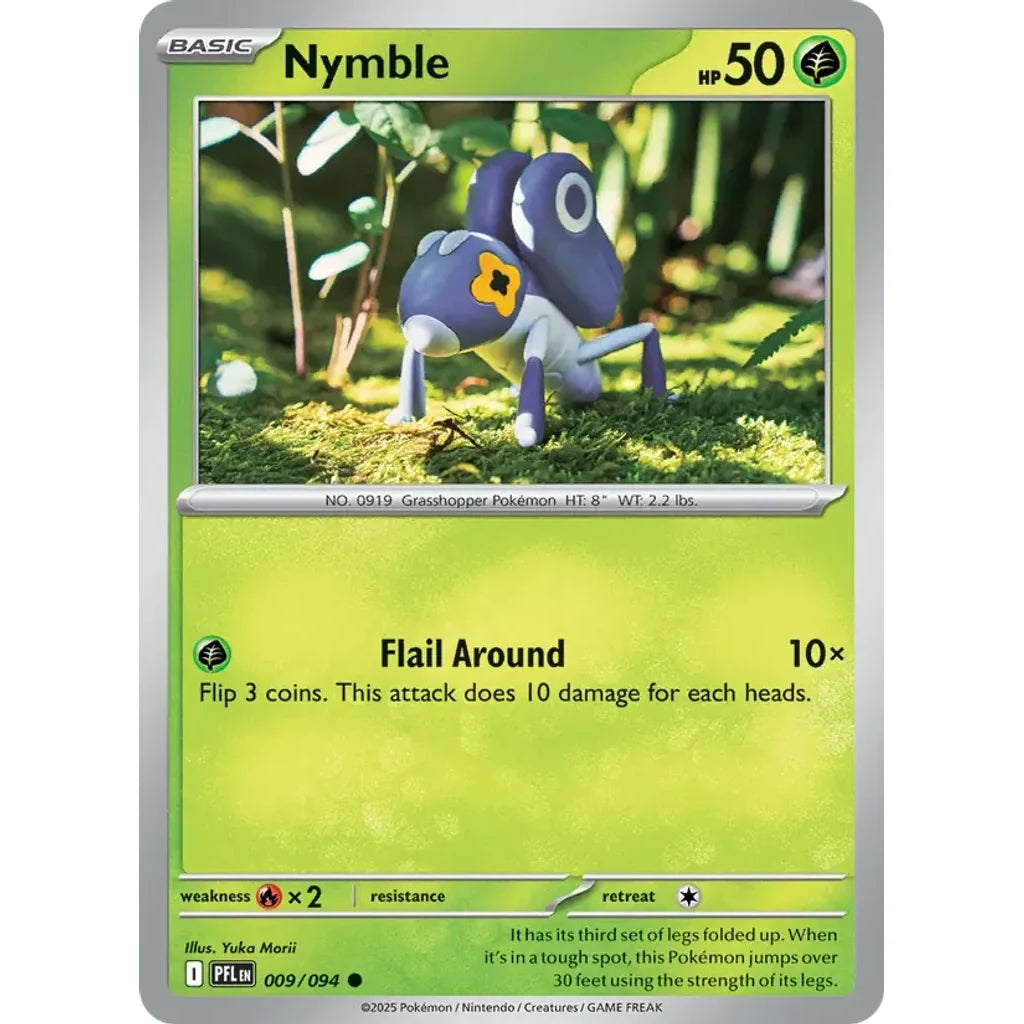 Nymble 009/094 Common Phantasmal Flames Pokemon Near Mint (NM) przód