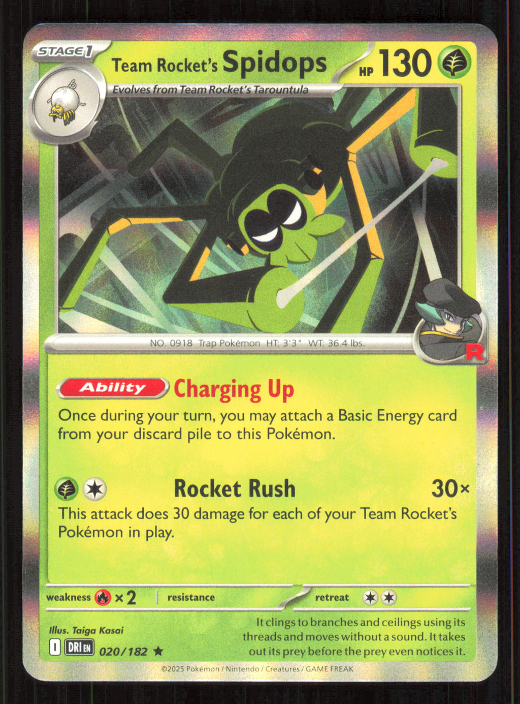 Team Rocket's Spidops Rare ME: Ascended Heroes 019/217 Near Mint (NM) przód