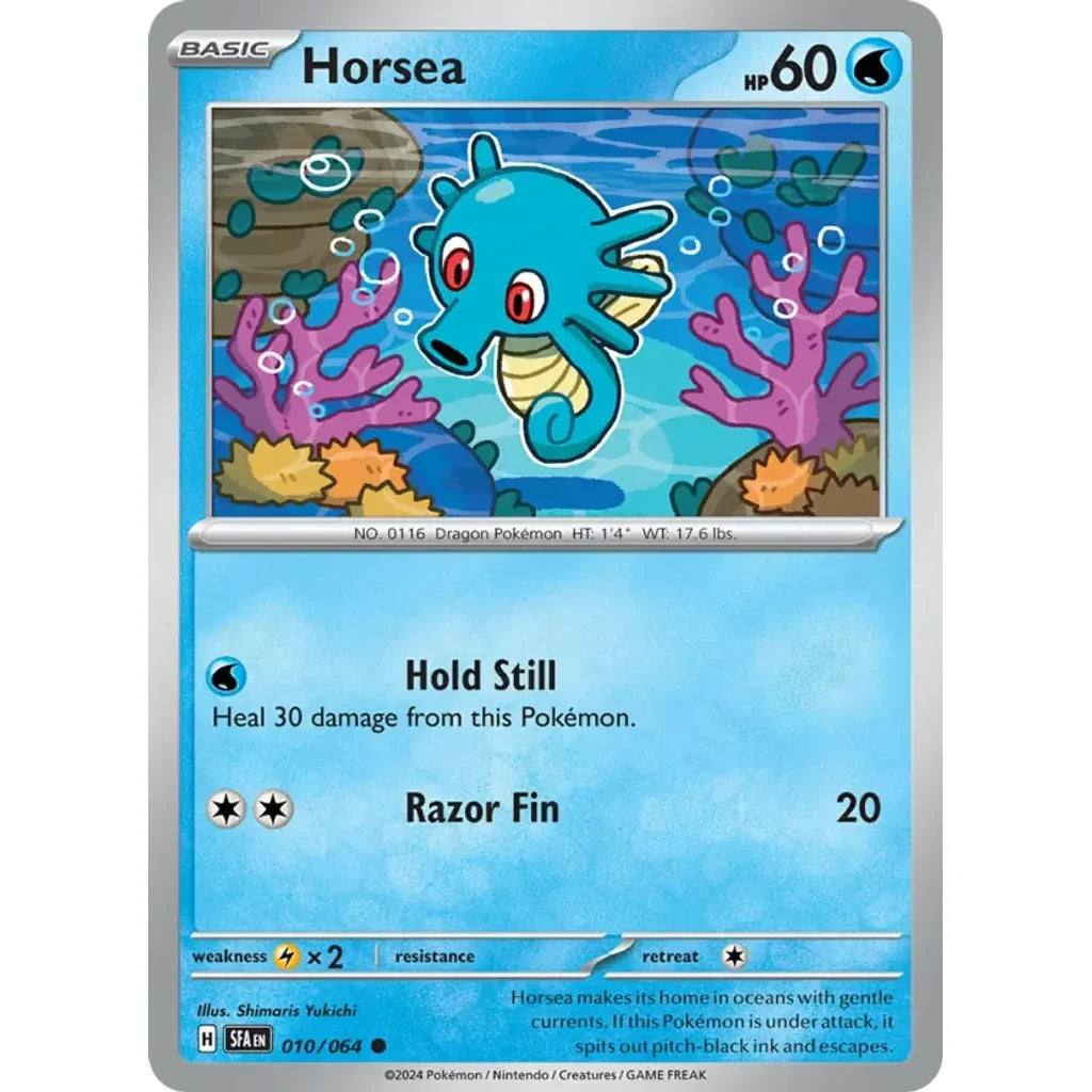 Horsea 010/064 Common Shrouded Fable Pokemon Near Mint (NM) przód
