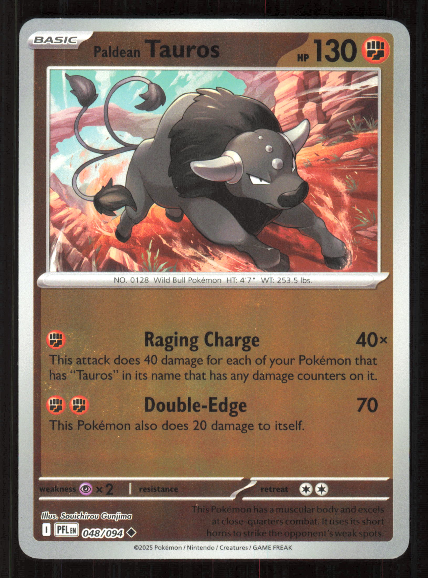 Paldean Tauros Uncommon ME02: Phantasmal Flames 048/094 Near Mint (NM) przód