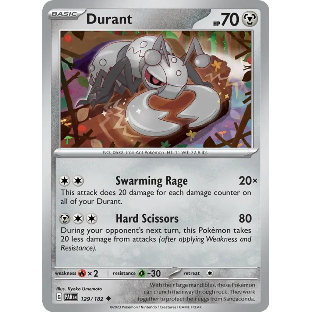 Durant 129/182 Uncommon Paradox Rift Pokemon Near Mint (NM) przód