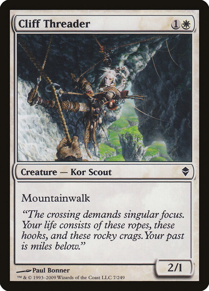 Cliff Threader 7 Common Zendikar Magic: The Gathering Lightly Played (LP) przód