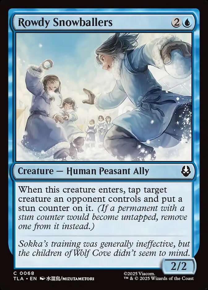 Rowdy Snowballers 68 Common Avatar: The Last Airbender Magic: The Gathering Near Mint (NM) przód