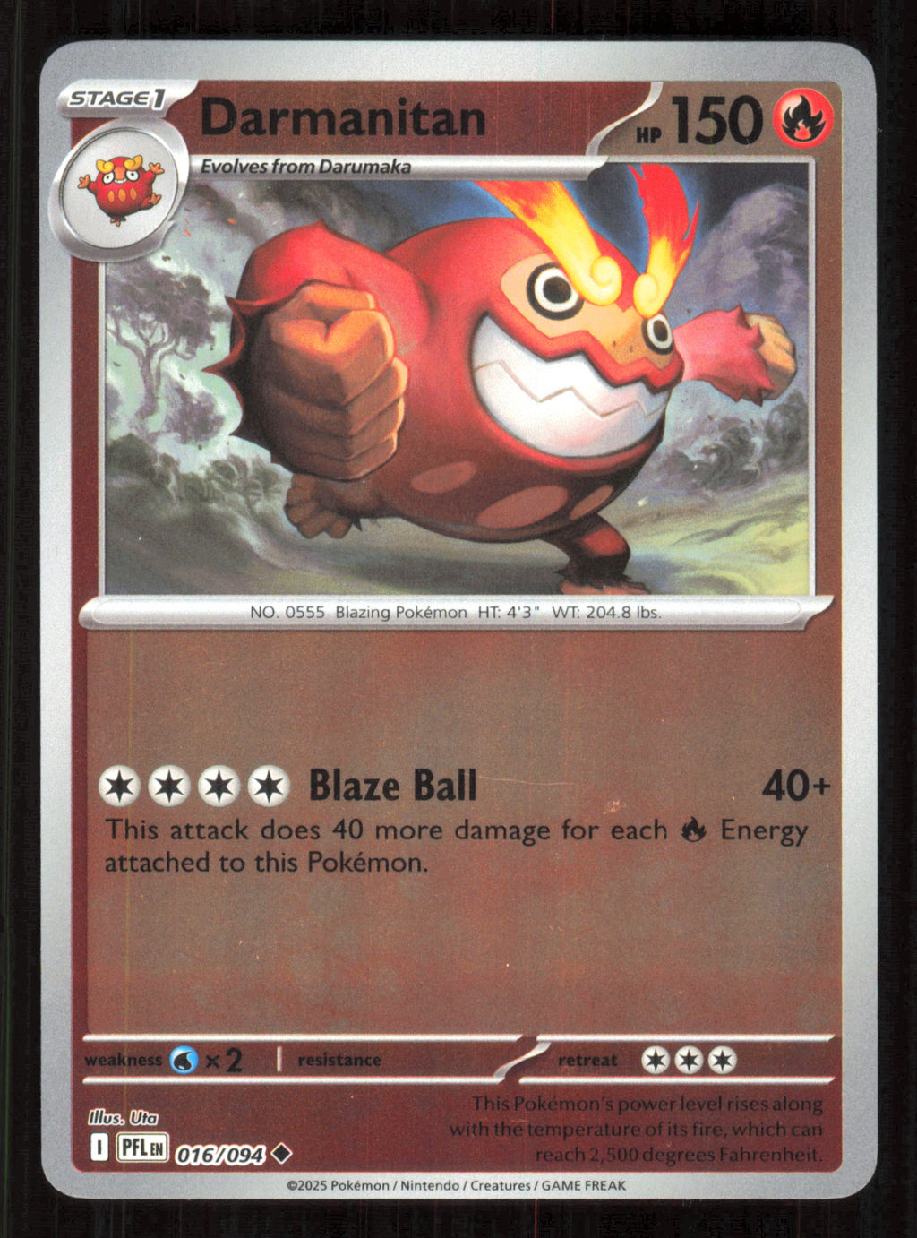 Darmanitan Uncommon ME02: Phantasmal Flames 016/094 Near Mint (NM) przód