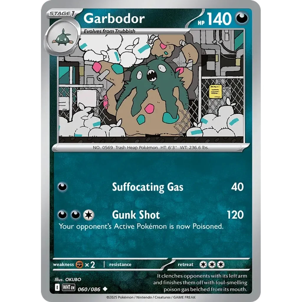 Garbodor 060/086 Uncommon SV: White Flare Pokemon Near Mint (NM) przód
