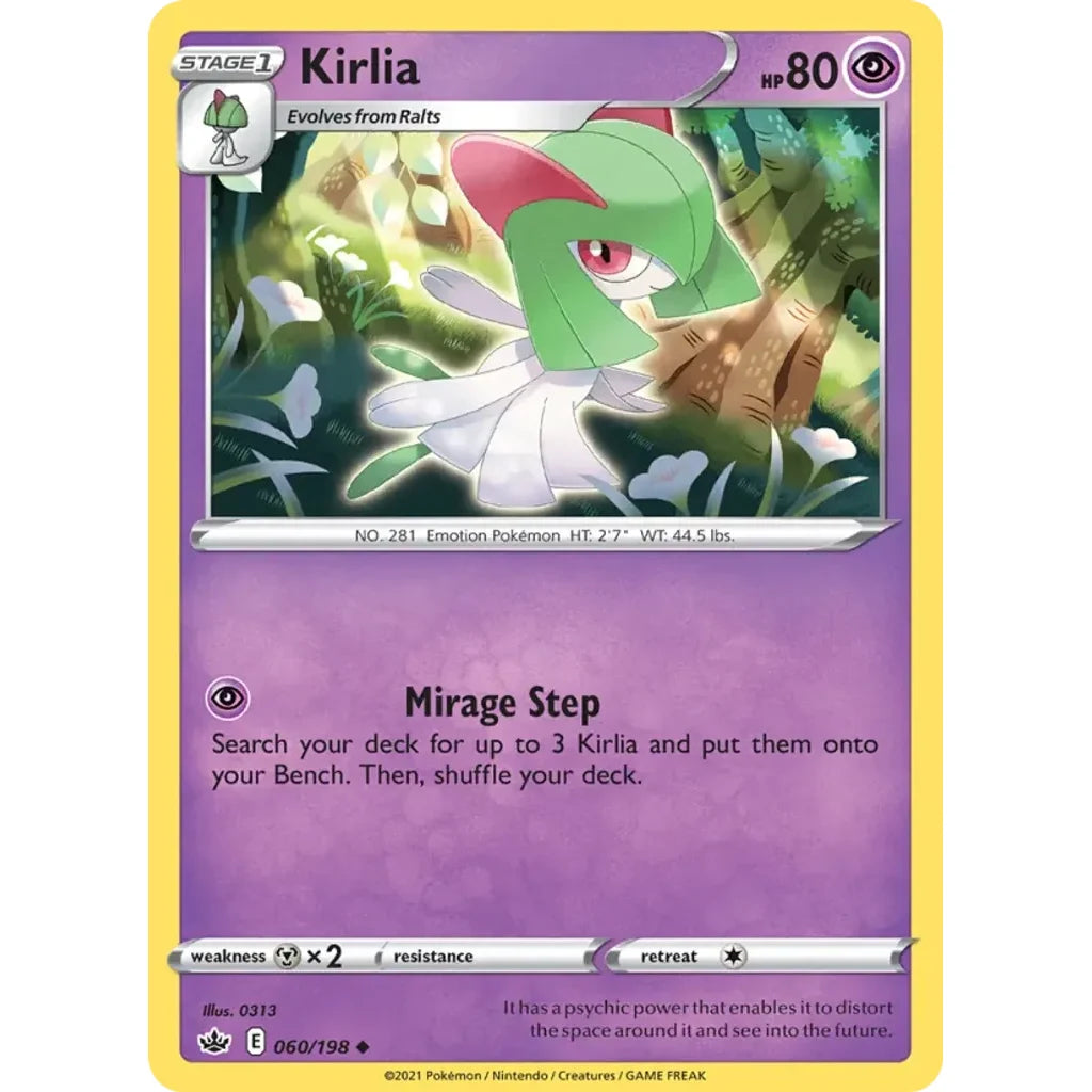 Kirlia 060/198 Uncommon Chilling Reign Pokemon Near Mint (NM) przód