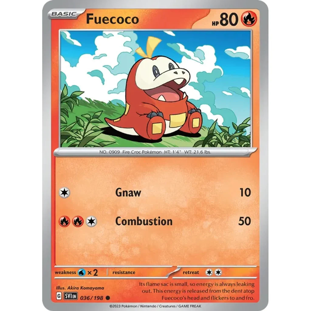Fuecoco 036/198 Common Scarlet &amp; Violet Pokemon Lightly Played (LP) przód