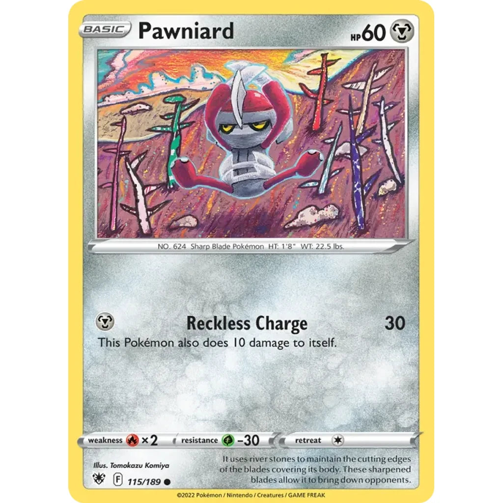 Pawniard 115/189 Common Astral Radiance Pokemon Lightly Played (LP) przód
