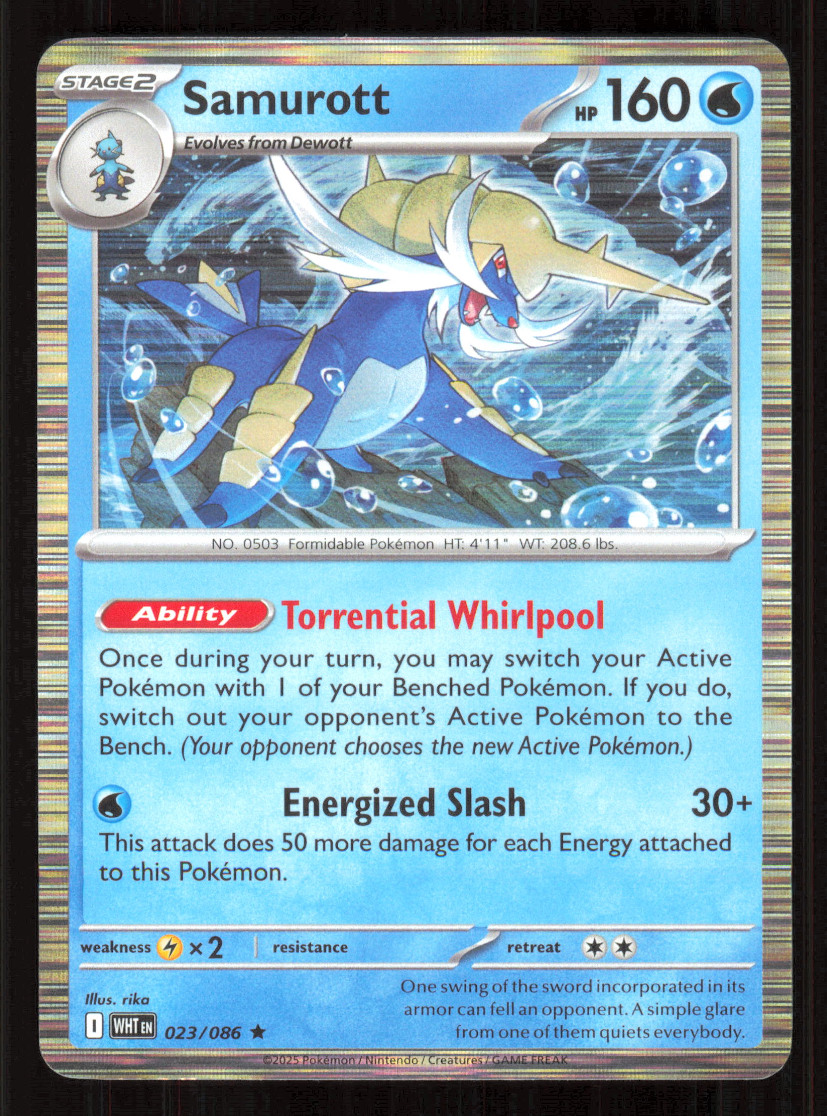 Samurott Rare SV: White Flare 023/086 Near Mint (NM) przód