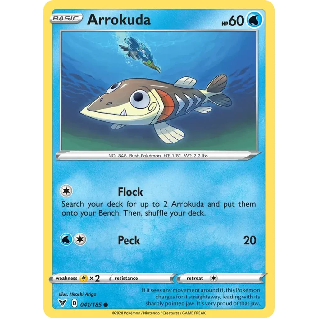 Arrokuda 041/185 Common Vivid Voltage Pokemon Near Mint (NM) przód