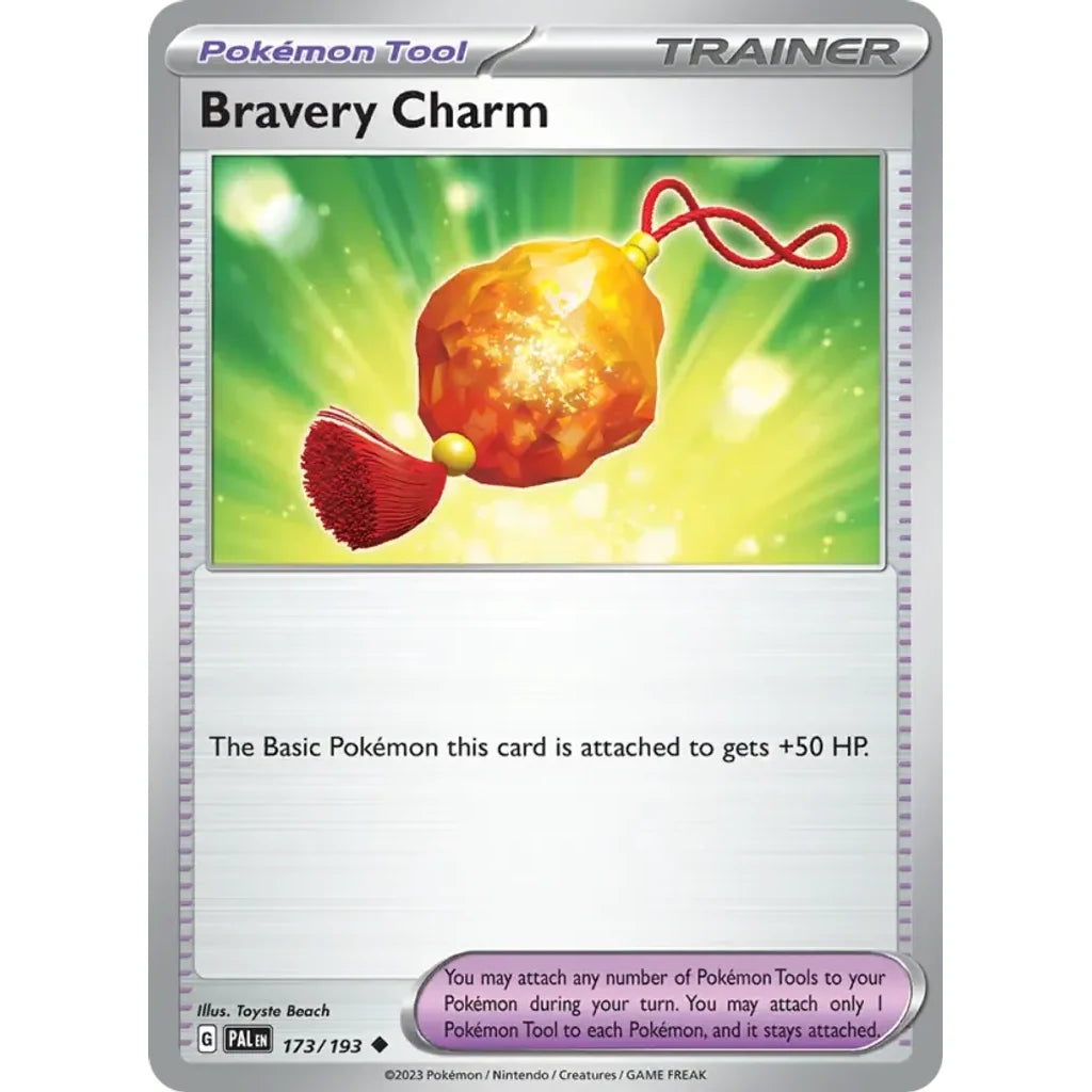 Bravery Charm 173/193 Uncommon Paldea Evolved Pokemon Near Mint (NM) przód