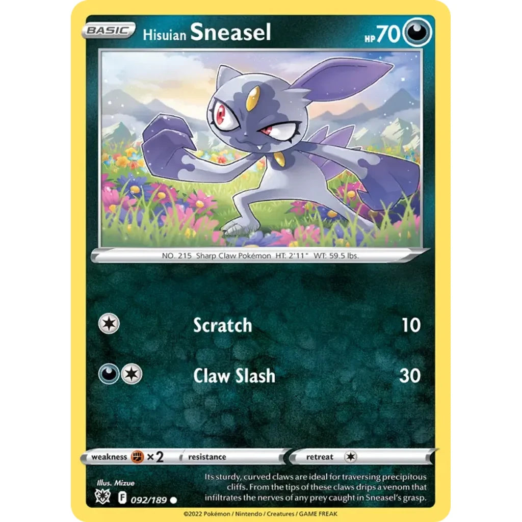 Hisuian Sneasel (Cosmos Holo) 92/189 Holo Promo Deck Exclusives Pokemon Lightly Played (LP) przód