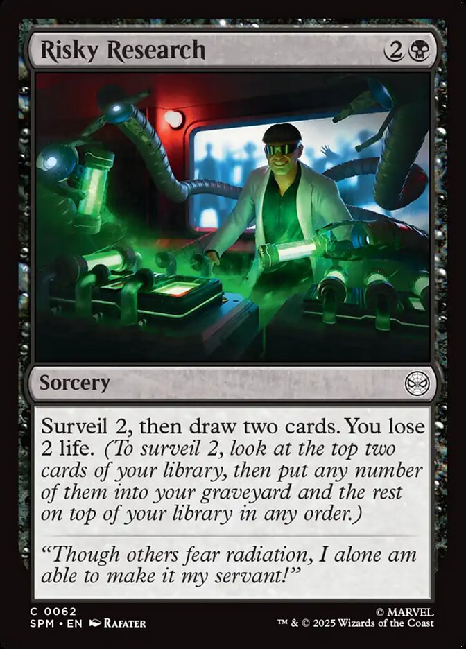 Risky Research 62 Common Marvel's Spider-Man Magic: The Gathering Near Mint (NM) przód