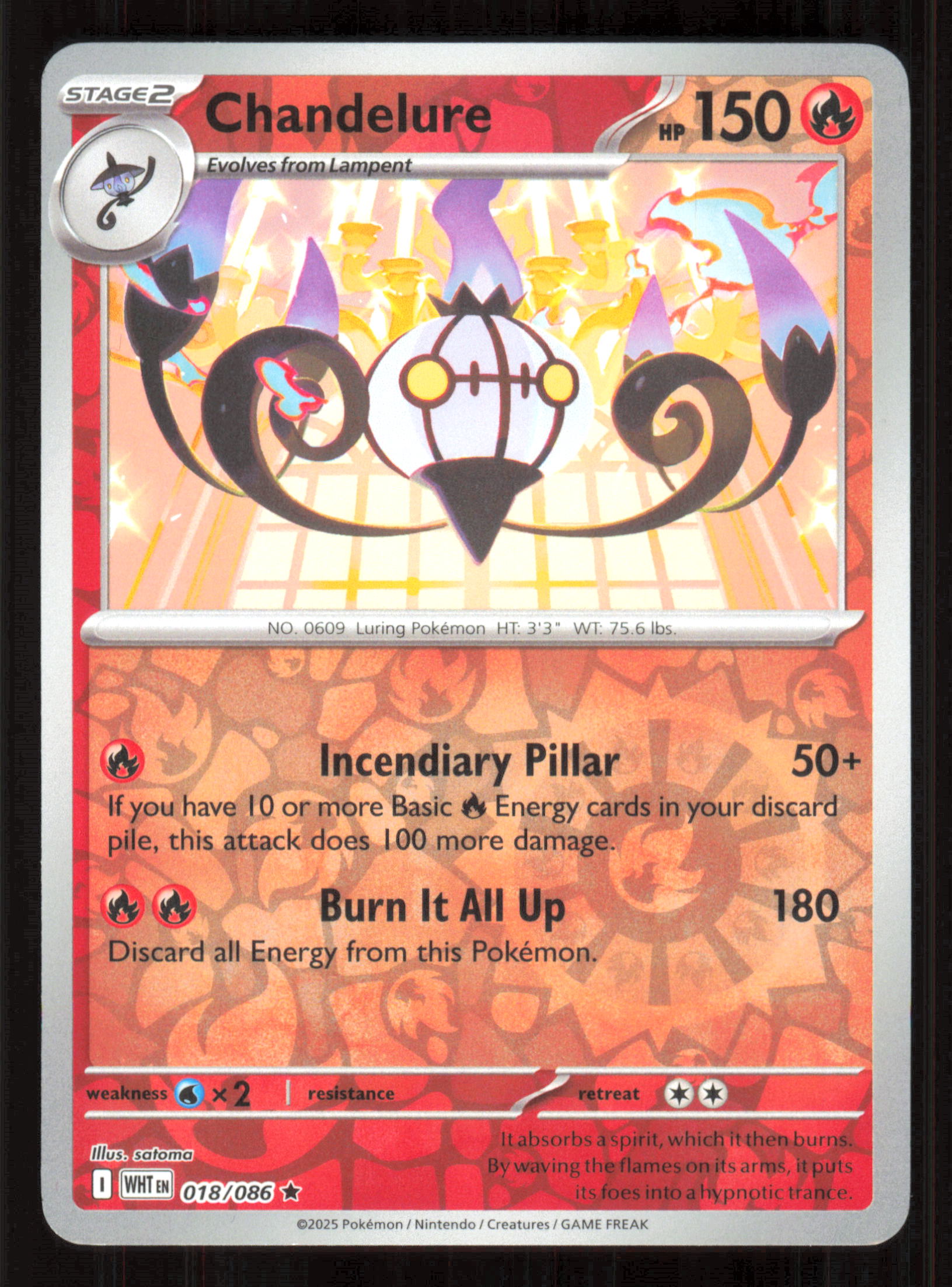 Chandelure Rare SV: White Flare 018/086 Near Mint (NM) — przód