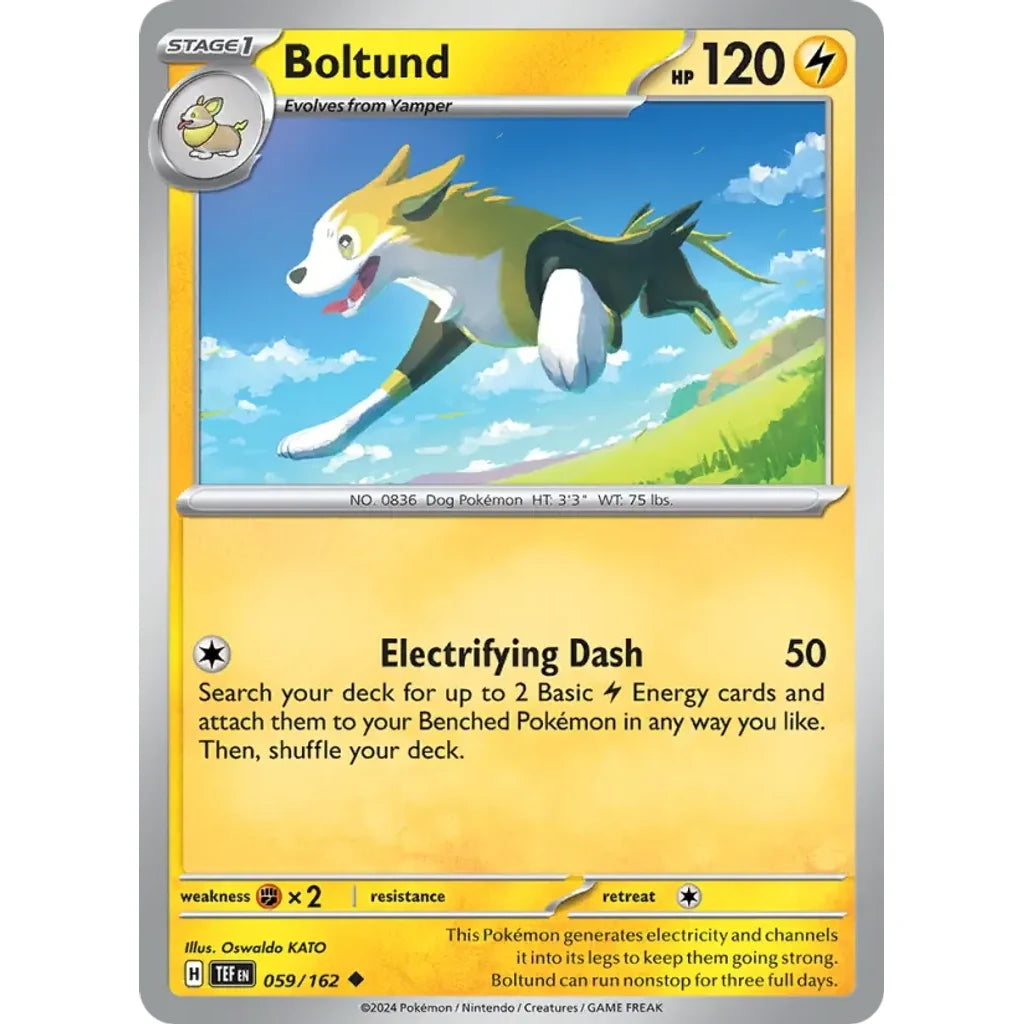 Boltund 059/162 Uncommon Temporal Forces Pokemon Lightly Played (LP) przód
